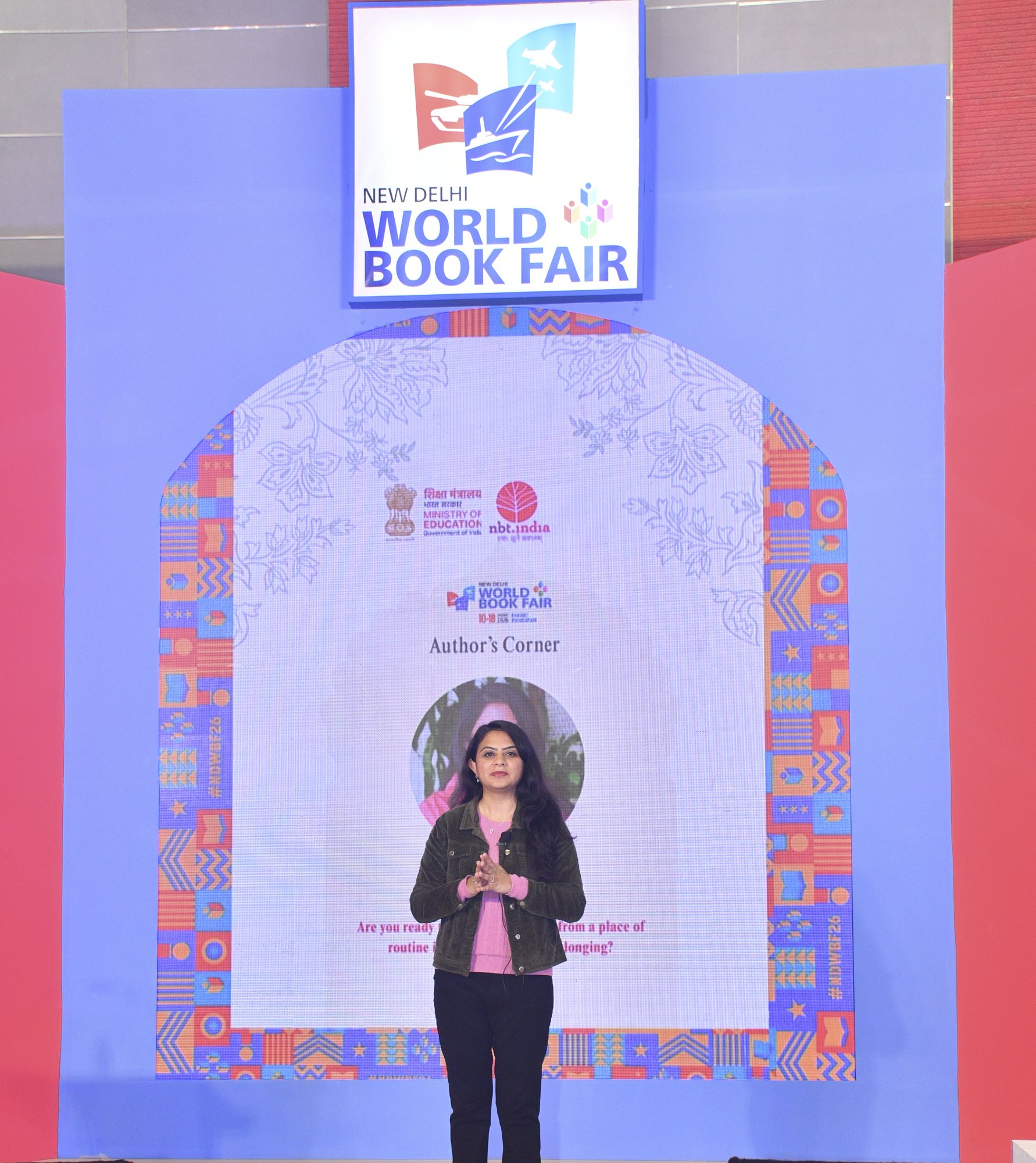 Isha Kakkad Lakhani speaking at Authors’ Corner at the New Delhi World Book Fair
